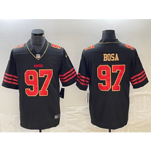 Nike 49ers 97 Nick Bosa Black Gold Vapor Limited Men Jersey