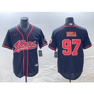 Nike 49ers 97 Nick Bosa Black Red Vapor Baseball Limited Men Jersey
