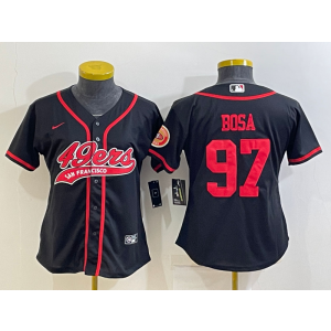 Nike 49ers 97 Nick Bosa Black Vapor Baseball Limited Women Jersey