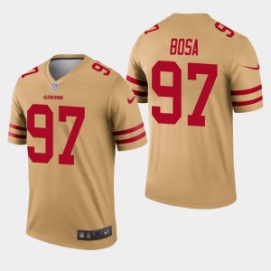 Nike 49ers 97 Nick Bosa Gold Inverted Legend Men Jersey