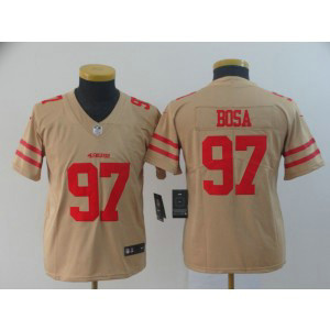 Nike 49ers 97 Nick Bosa Gold Inverted Legend Youth Jersey