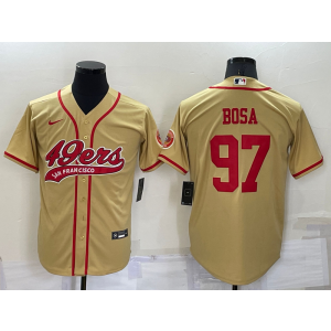 Nike 49ers 97 Nick Bosa Gold Vapor Baseball Limited Men Jersey