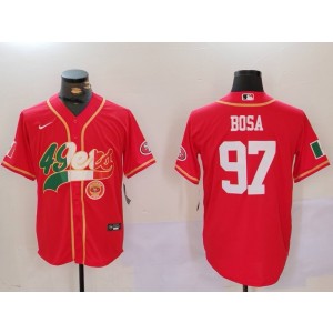 Nike 49ers 97 Nick Bosa Mexico Red Mexico Vapor Baseball Limited Men Jersey