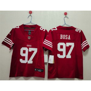 Nike 49ers 97 Nick Bosa Red F.U.S.E. Vapor Limited Women Jersey(Run Small)