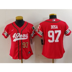 Nike 49ers 97 Nick Bosa Red Mexico Vapor Baseball Limited Women Jersey Nike 49ers 97 Nick Bosa Red Mexico Vapor Baseball Limited Women Jersey
