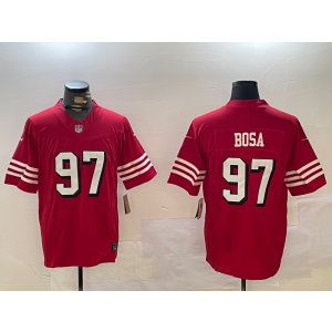 Nike 49ers 97 Nick Bosa Red Throwback F.U.S.E. Vapor Limited Men Jersey