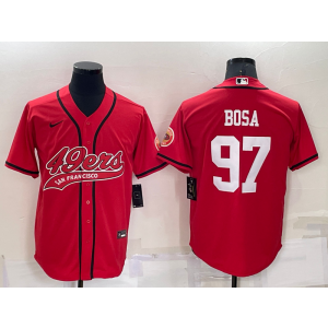 Nike 49ers 97 Nick Bosa Red Vapor Baseball Limited Men Jersey