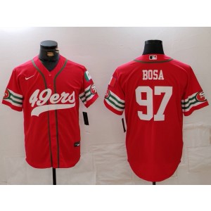 Nike 49ers 97 Nick Bosa Red Vapor Baseball Limited Men Jersey
