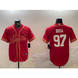 Nike 49ers 97 Nick Bosa Red Vapor Baseball Limited Men Jersey