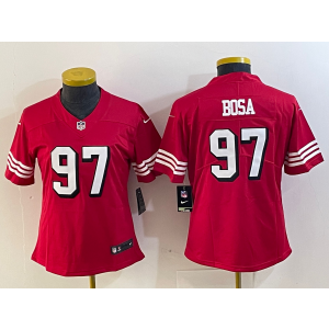 Nike 49ers 97 Nick Bosa Red Vapor Untouchable Limited Women Jersey