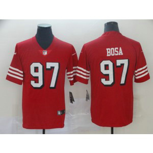 Nike 49ers 97 Nick Bosa Red Vapor Untouchable Throwback Limited Men Jersey