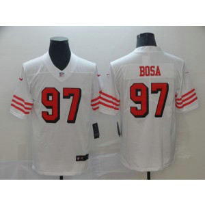 Nike 49ers 97 Nick Bosa White 2019 NFL Draft Vapor Untouchable Throwback Limited Men Jersey