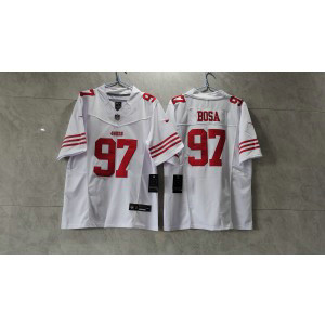 Nike 49ers 97 Nick Bosa White 2023 F.U.S.E Vapor Limited Men Jersey