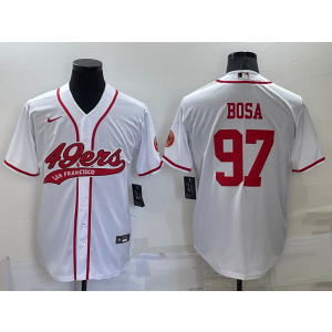 Nike 49ers 97 Nick Bosa White Vapor Baseball Limited Men Jersey