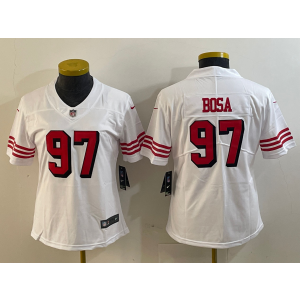 Nike 49ers 97 Nick Bosa White Vapor Untouchable Limited Women Jersey