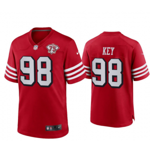 Nike 49ers 98 Arden Key Throwback Red Vapor Limited Men Jersey