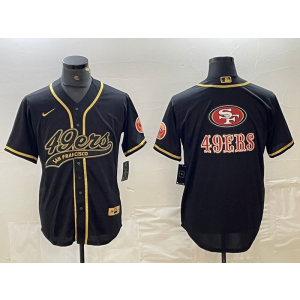 Nike 49ers Blank Black Gold Vapor Baseball Limited Men Jersey