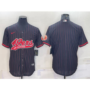 Nike 49ers Blank Black Red Vapor Baseball Limited Men Jersey