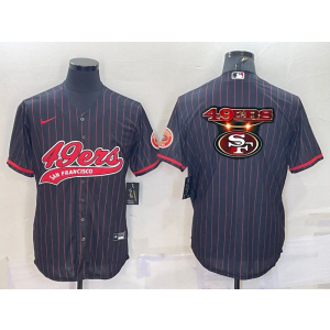 Nike 49ers Blank Black Red Vapor Vapor Baseball Logo Limited Men Jersey