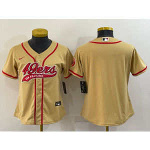 Nike 49ers Blank Gold Vapor Baseball Limited Women Jersey