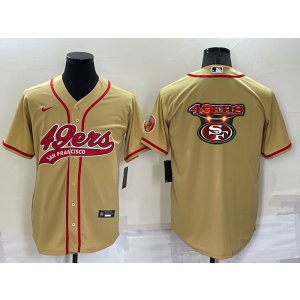 Nike 49ers Blank Gold Vapor Baseball Logo Limited Men Jersey