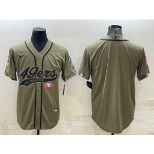 Nike 49ers Blank Olive 2022 Salute To Service Baseball Limited Men Jersey