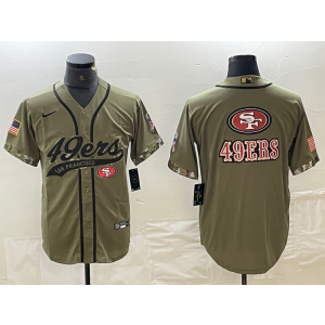 Nike 49ers Blank Olive Vapor Baseball Limited Men Jersey