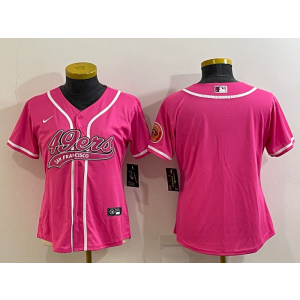 Nike 49ers Blank Pink Vapor Baseball Limited Women Jersey