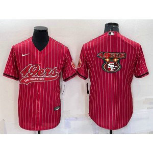 Nike 49ers Blank Red Vapor Baseball Logo Limited Men Jersey
