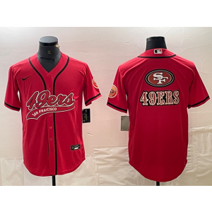Nike 49ers Blank Red Vapor Baseball Logo Limited Men Jersey