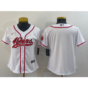 Nike 49ers Blank White Vapor Baseball Limited Women Jersey