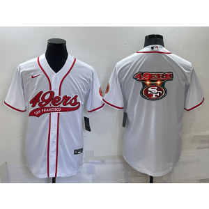Nike 49ers Blank White Vapor Baseball Logo Limited Men Jersey