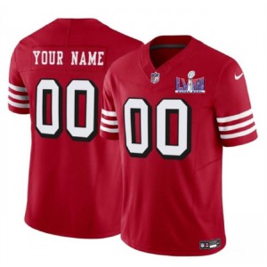 Nike 49ers Customized Red 2024 Super Bowl LVIII F.U.S.E Vapor Limited Men Jersey