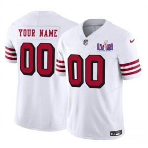 Nike 49ers Customized White Throwback 2024 Super Bowl LVIII F.U.S.E Vapor Limited Men Jersey