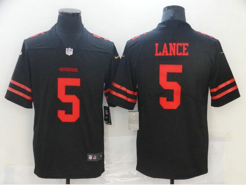 Nike 49ers Trey Lance Black 2021 Draft Vapor Limited Jersey