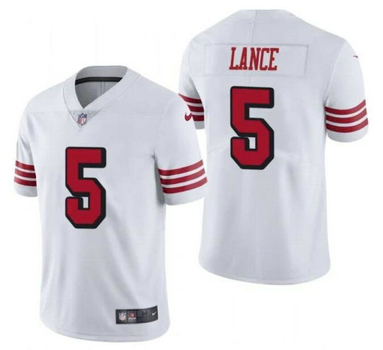 Nike 49ers Trey Lance White 2021 Draft Color Rush Limited Jersey