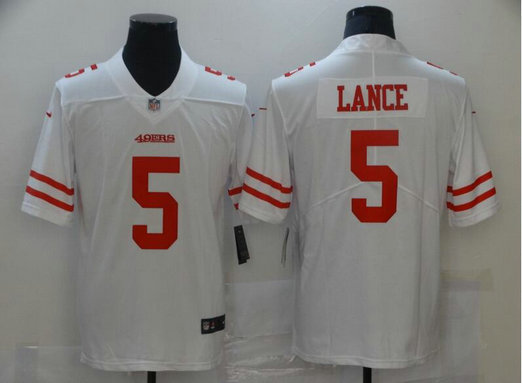 Nike 49ers Trey Lance White 2021 Draft Vapor Limited Jersey
