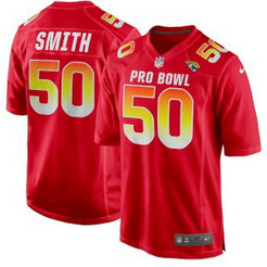 Nike AFC Jaguars 50 Telvin Smith Red 2019 Pro Bowl Game Men Jersey