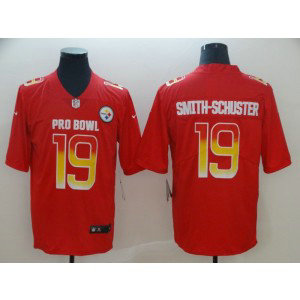 Nike AFC Steelers 19 JuJu Smith-Schuster Red 2019 Pro Bowl Game Men Jersey