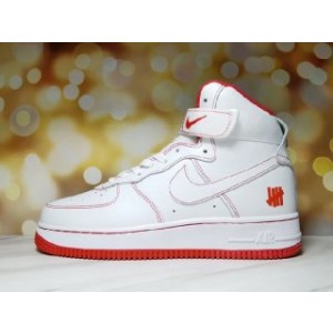 Nike Air Force 1 High Top White_Red Shoes 0245