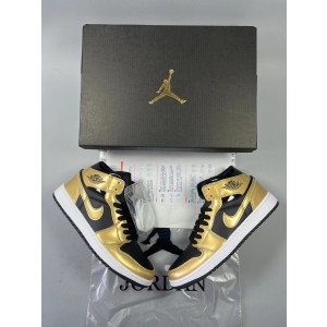 Nike Air Jordan 1 Black Gold Shoes