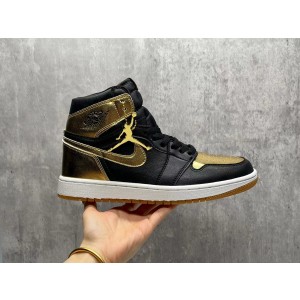 Nike Air Jordan 1 Black Gold Shoes
