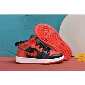 Nike Air Jordan 1 Black Red Kids Shoes 154