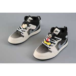 Nike Air Jordan 1 Black White Kids Shoes
