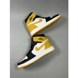 Nike Air Jordan 1 Black Yellow Shoes