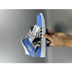 Nike Air Jordan 1 Blue Black Shoes