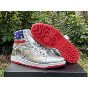 Nike Air Jordan 1 Donald John Trump silver Shoes