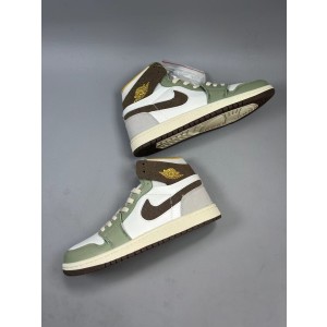 Nike Air Jordan 1 Green Brown Shoes