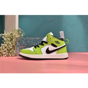 Nike Air Jordan 1 Green White Kids Shoes 143