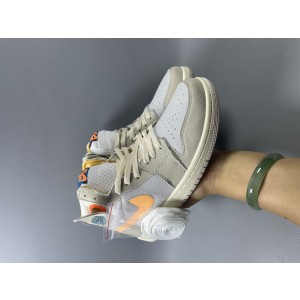 Nike Air Jordan 1 Grey Orange Shoes